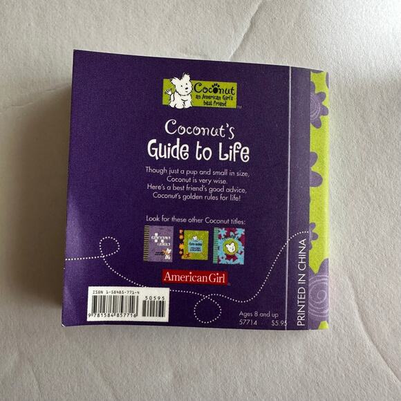 American Girl Doll Coconut the Dog Misc Accessories with Dog Dish Mat and Book - Picture 6 of 6